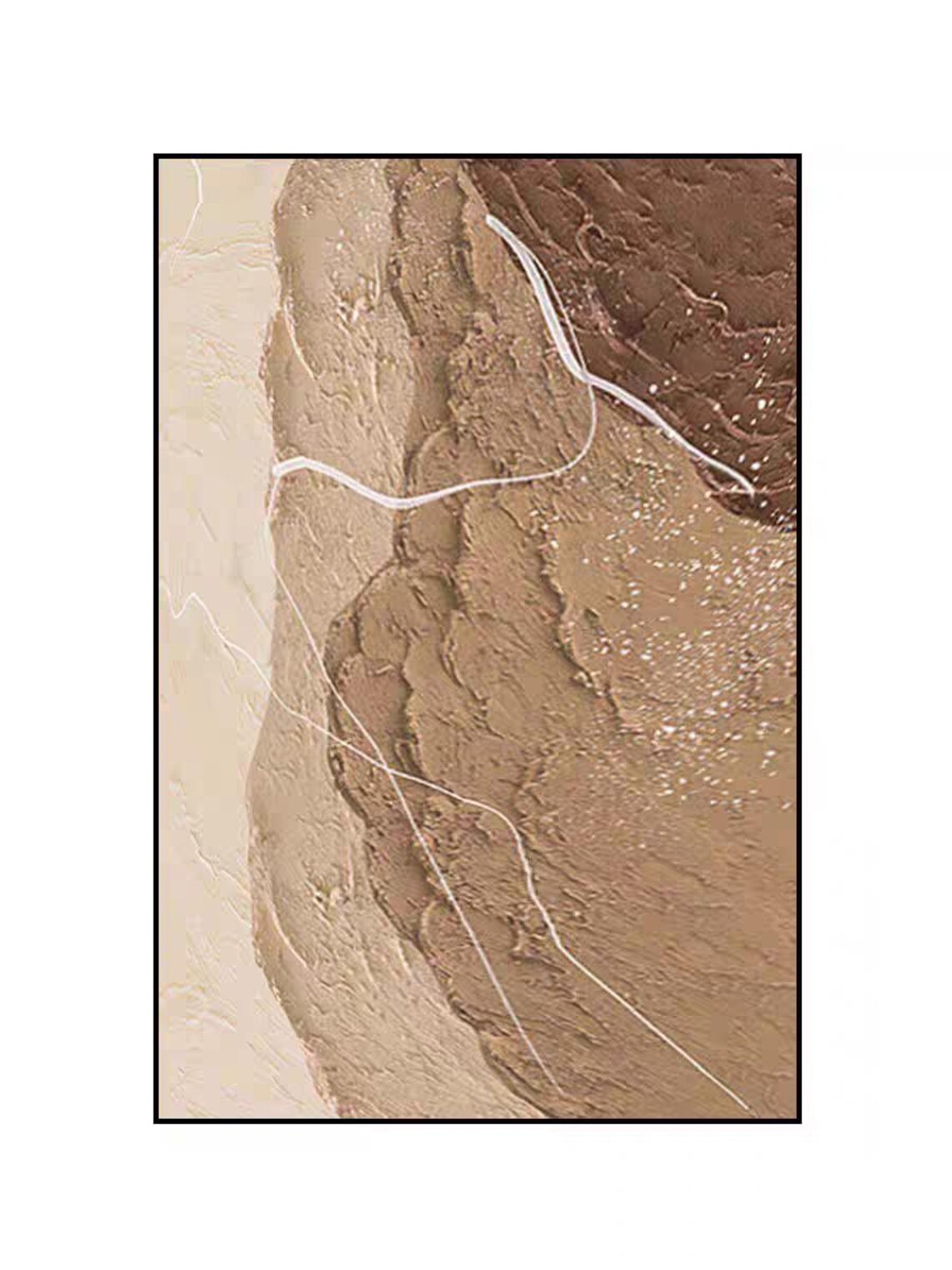 Abstract Light Dark Brown Art On Modern 3d Acrylic Painting Hand Made Thick Textured Oil Painting Original Stylish Decor For Home - Image 2