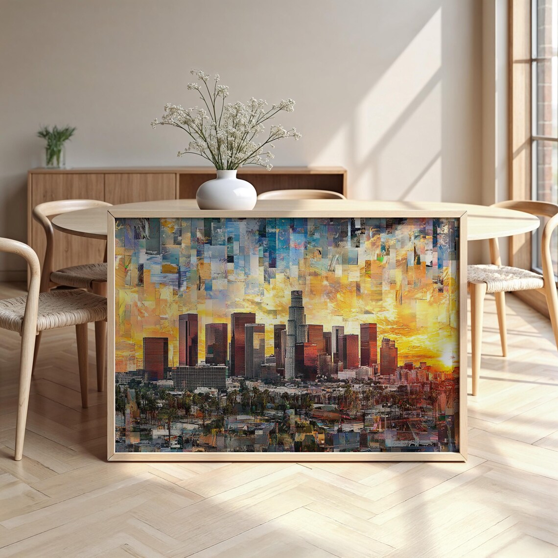 Los Angeles Cityscape Framed Poster Luxurious Design Ready To Hang Art