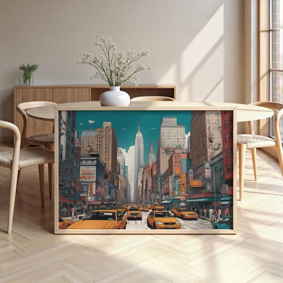 Abstract New York Framed Poster Luxurious Design Ready To Hang Art