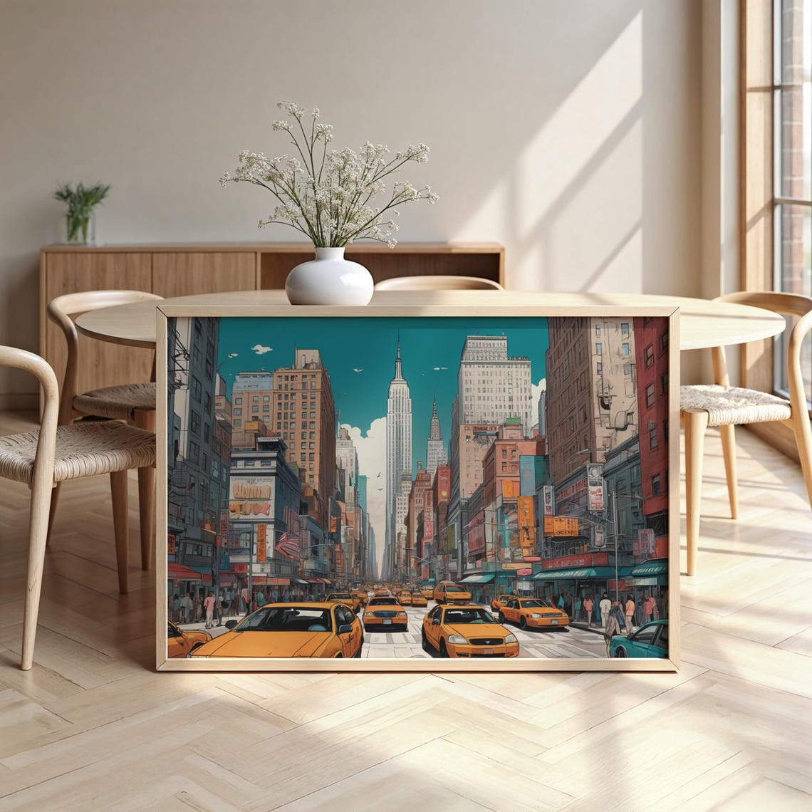 Abstract New York Framed Poster Luxurious Design Ready To Hang Art