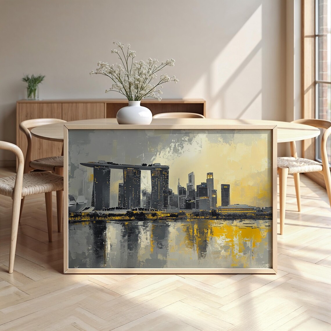 Singapore Cityscape Framed Poster Luxurious Design Ready To Hang Art