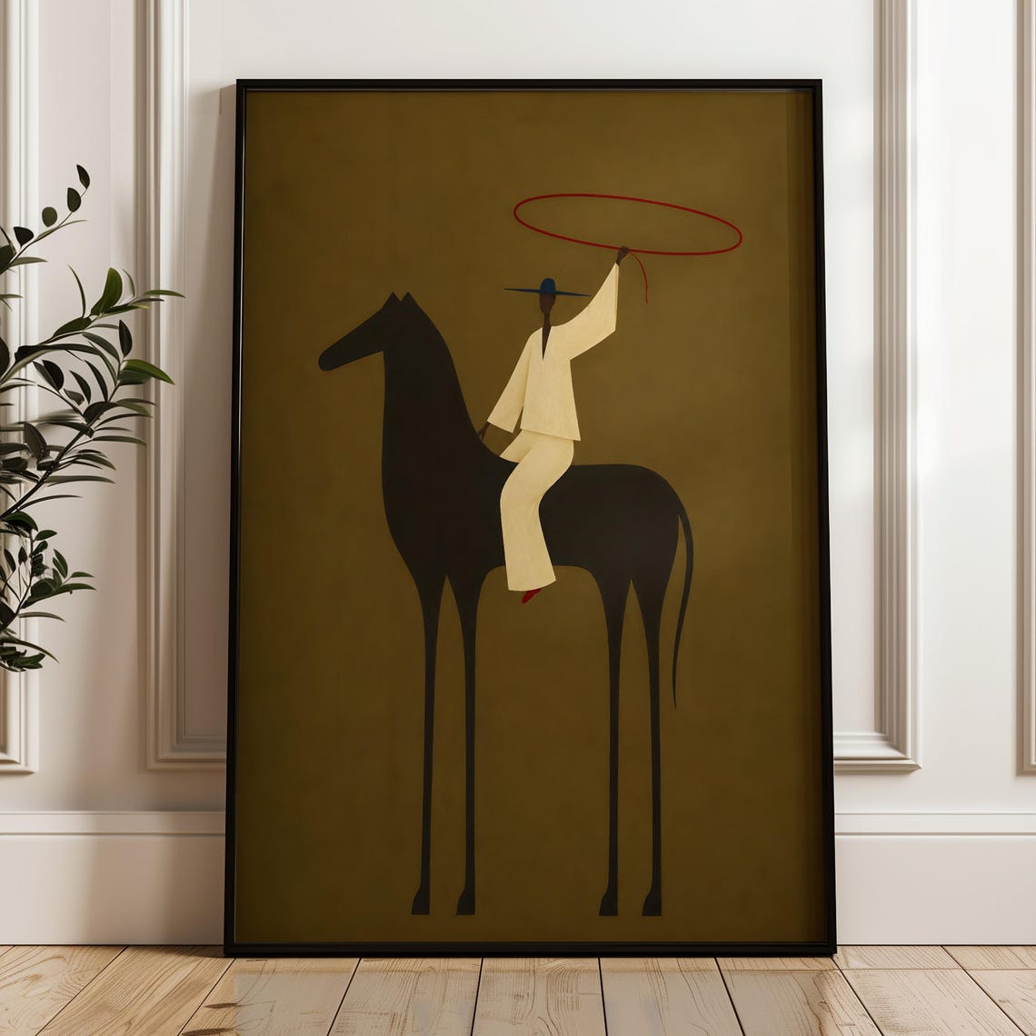 Abstract Horse Rider Minimalist Poster