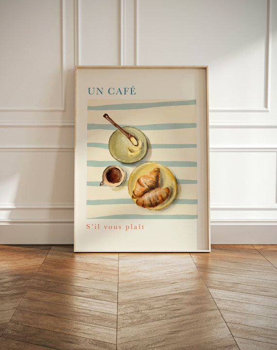 Croissant French Quote Minimalist Kitchen Art Print