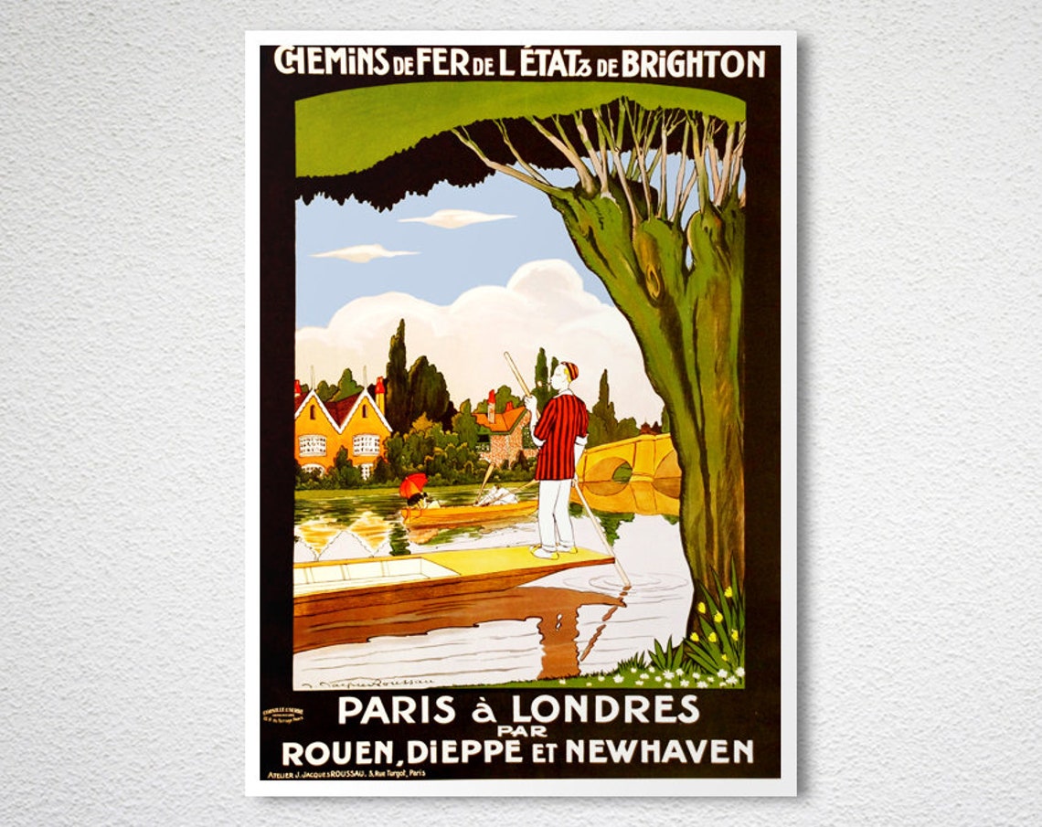 Paris à Londres Rouen Dieppe Newhaven Vintage Railway Poster - Image 2