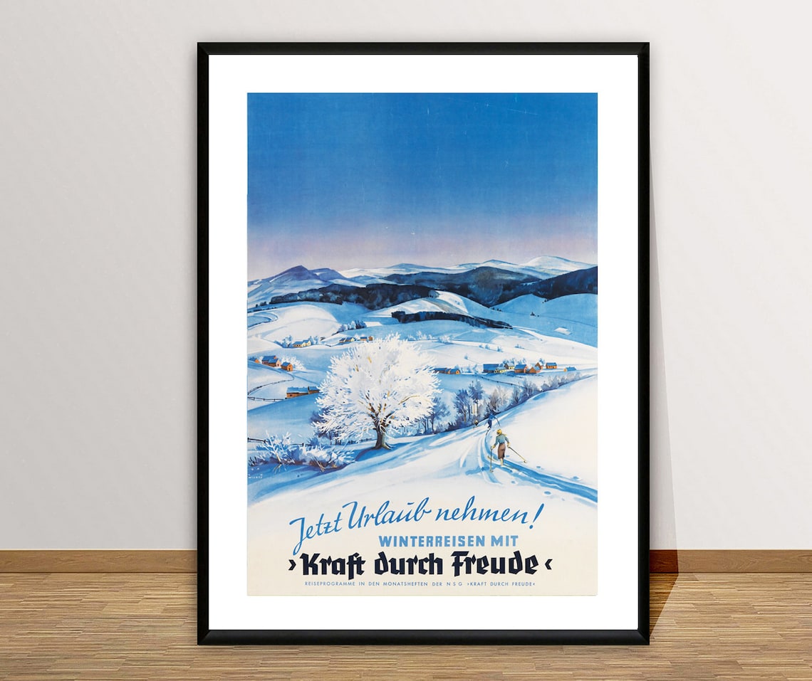 Kraft durch Freude Winterreisen Vintage German Ski Travel Poster - Image 2