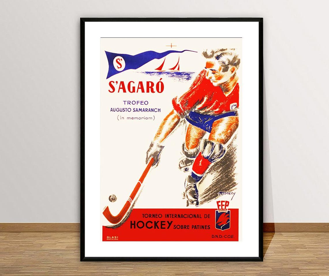 S Agaro Augusto Samaranch Roller Hockey Tournament Vintage Poster - Image 2