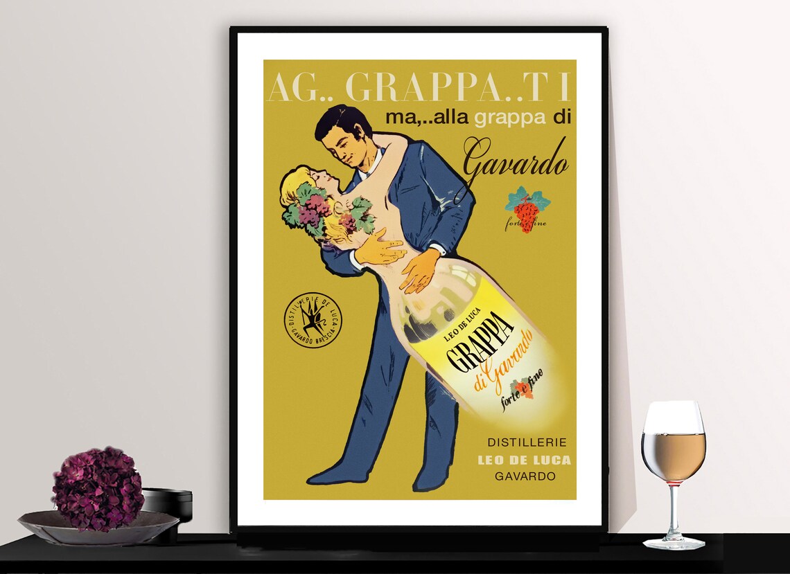 Leo De Luca Grappa Di Gavardo Vintage Travel Poster
