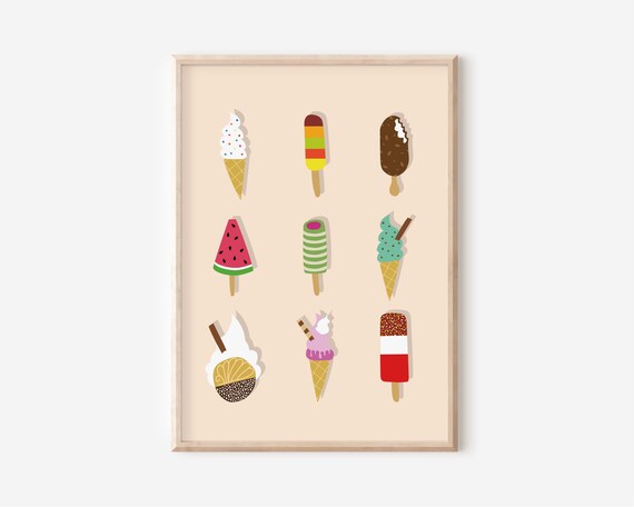 Ice Cream Print, Cute Kids Wall Art Print