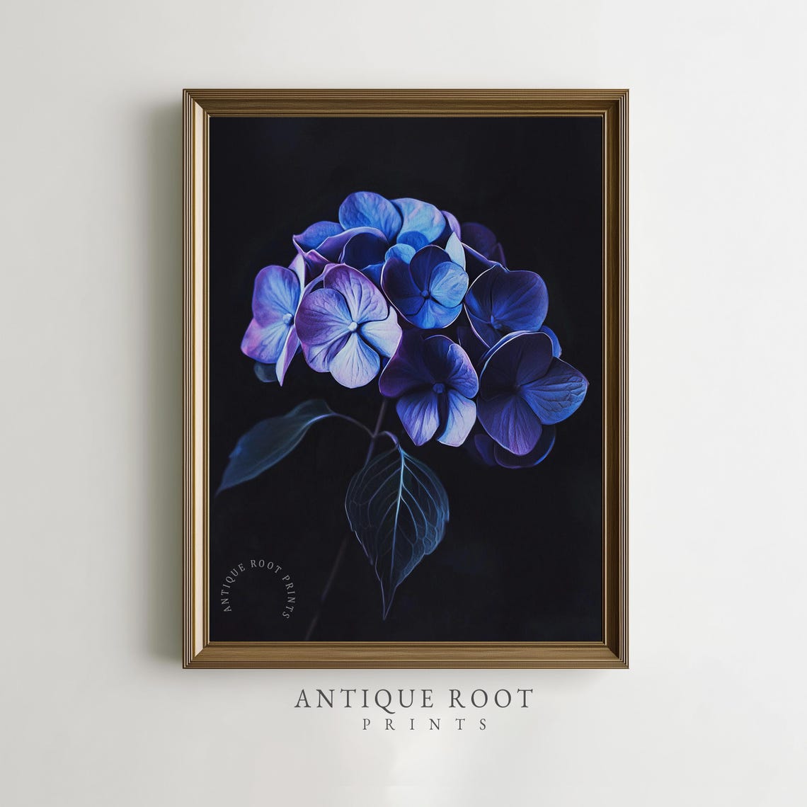 Spring Floral Hydrangea Painting Moody Botanical Wall Art Minimalist Elegant Contemporary Decor Instant