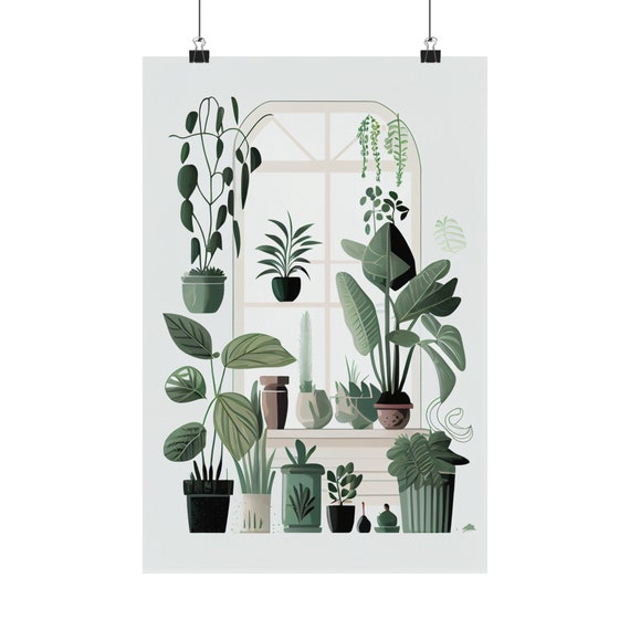 Minimalist House Plant Poster Print Unique Botanical Illustration Modern Home Decor Lover Gift Wall Art