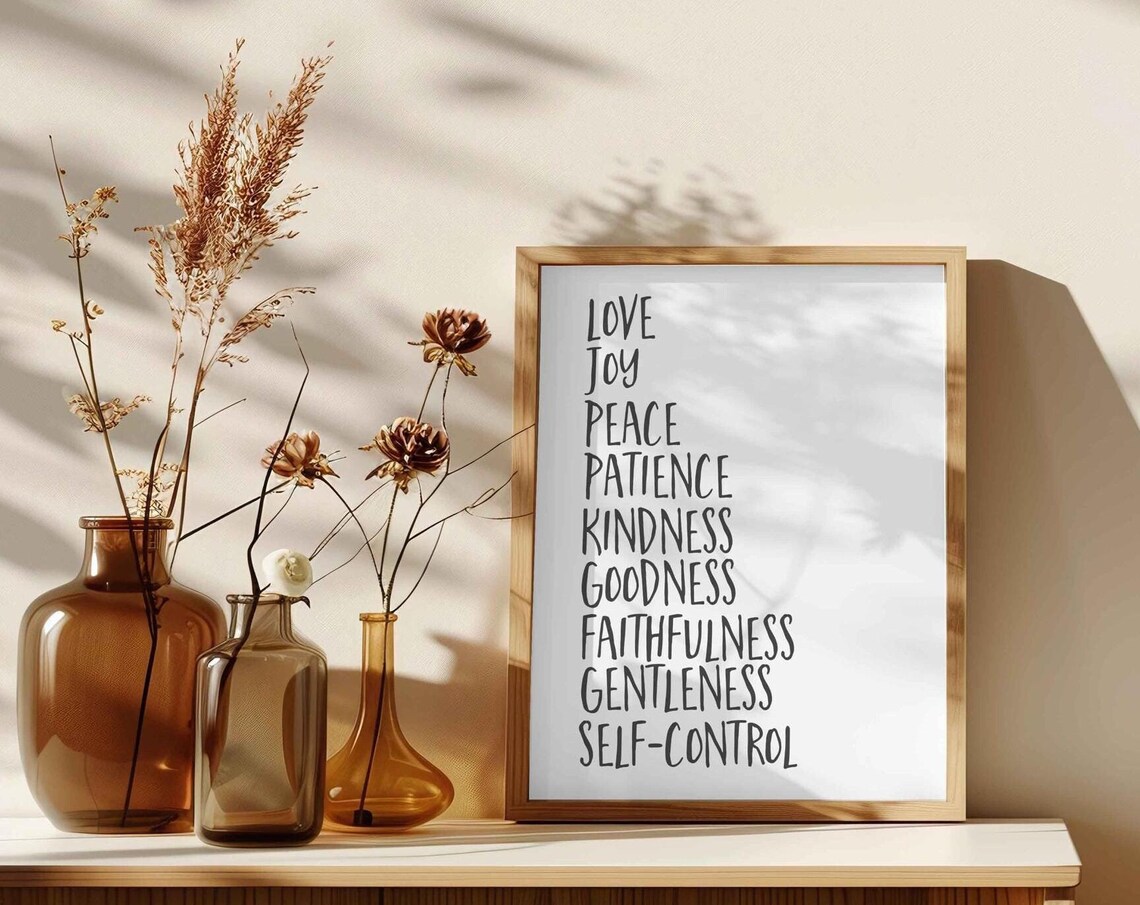 Galatians 5:22-23 Fruits of the Spirit Minimalist Art Print