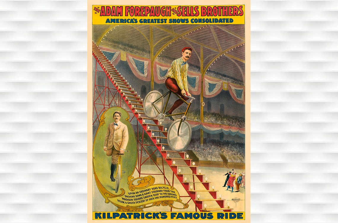 Kilpatricks Famous Ride Madison Square Garden Circus Act Poster