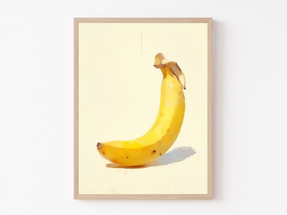 Banana Wall Art Retro Wall Art Poster Mid Century Modern Kitchen Art Food Art Print