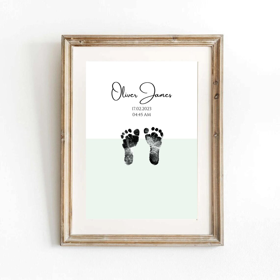 Personalized Pastel Baby Footprint Keepsake Art Print - Image 3