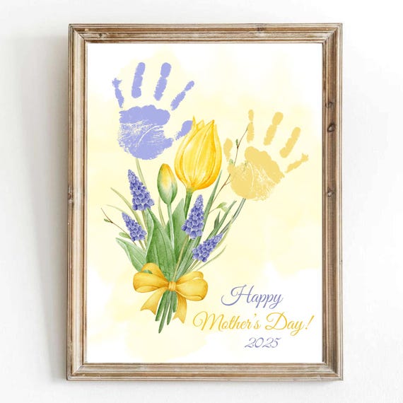 Mothers Day Baby Handprint Footprint Gift Print