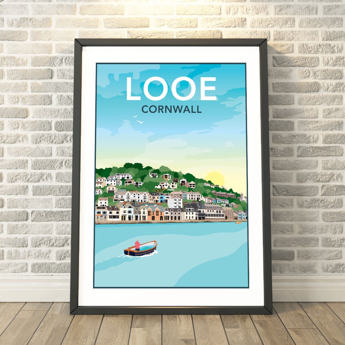 Looe Cornwall Travel Poster, Memory by Tabitha Mary