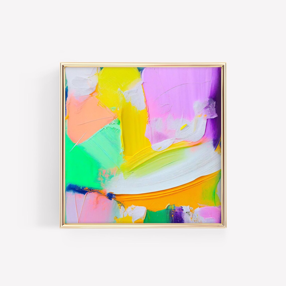 Pastel Lavender Mint Yellow Soft Brushstroke Abstract Painting Poster