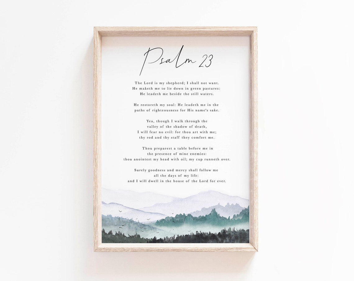 Psalm 23 The Lord Is My Shepherd Christian Scripture Poster