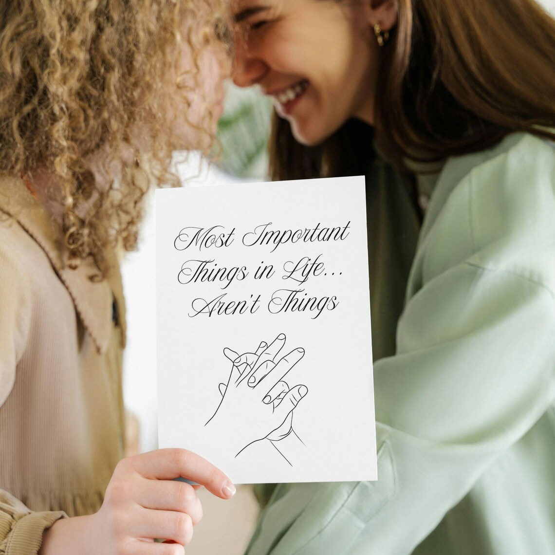 Most Important Things in Life Quote Poster with Minimalist Hands Art - Image 3