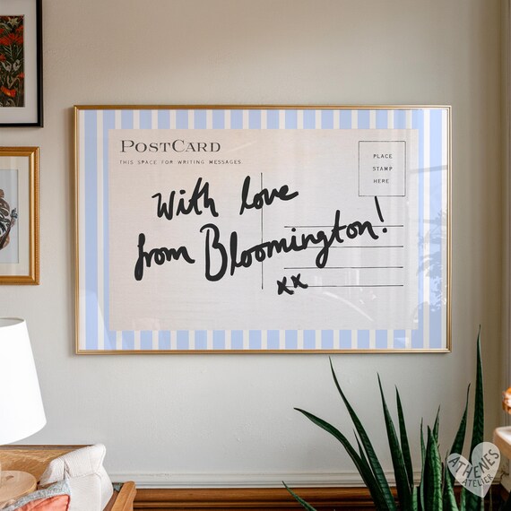 With Love from Bloomington Handwritten Postcard Style Poster