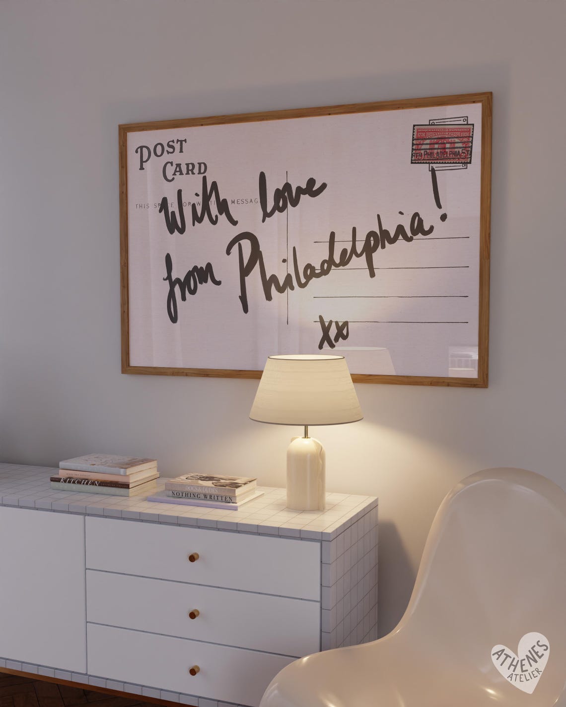 With Love From Philadelphia Handwritten Vintage Postcard Poster - Image 4