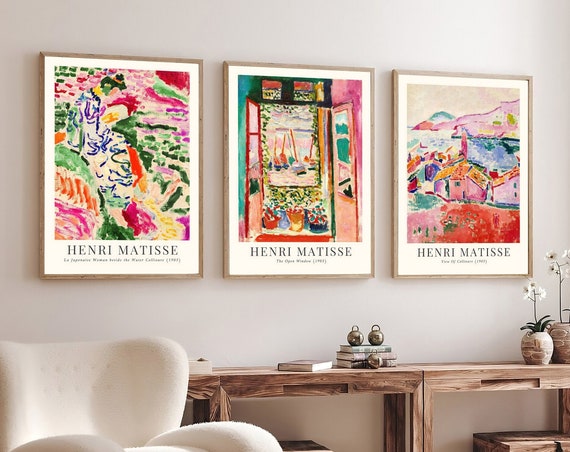 Matisse Print Set Of 3 Wall Art Poster Mid Century Nouveau