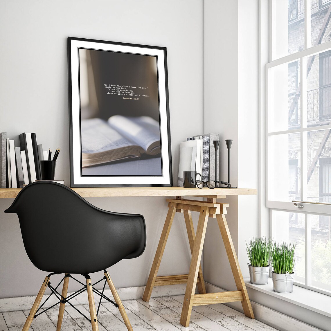 Jeremiah 29:11 Bible Verse Poster with Open Book Still Life Photography - Image 3