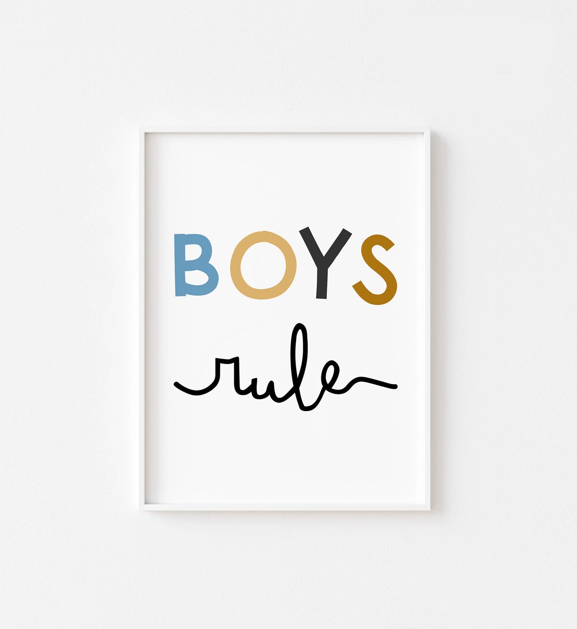 Boys Rule Colorful Lettering Script Quote Boys Bedroom Poster - Image 4