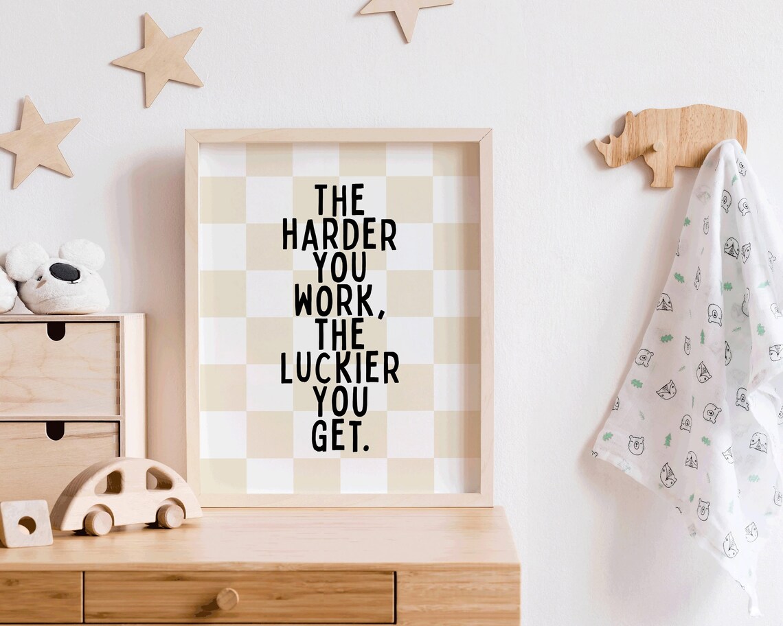 Inspirational Soccer Quote Print The Harder You Work The Luckier You Get Soccer Wall Art Soccer Motivational Poster Boys Room Decor - Image 4