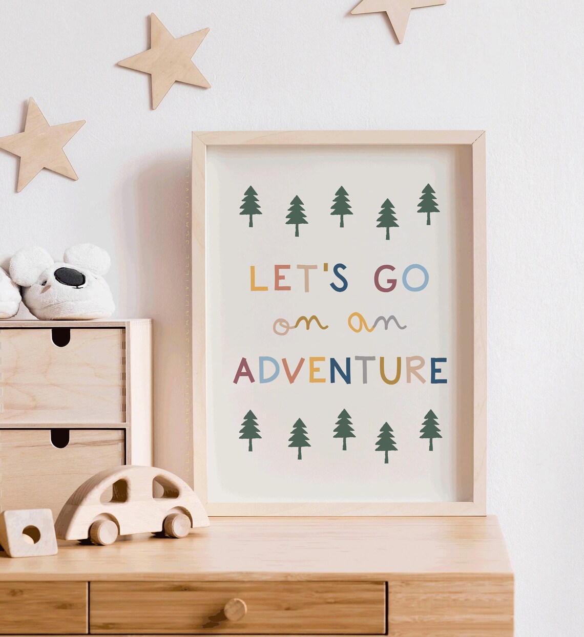 Lets Go On An Adventure Scandinavian Kids Art Print - Image 4