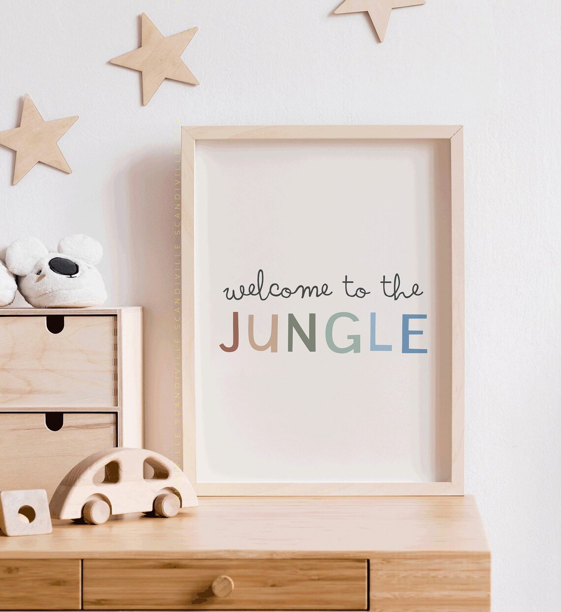 Welcome To The Jungle Colorful Typography Nursery Kids Room Poster - Image 3