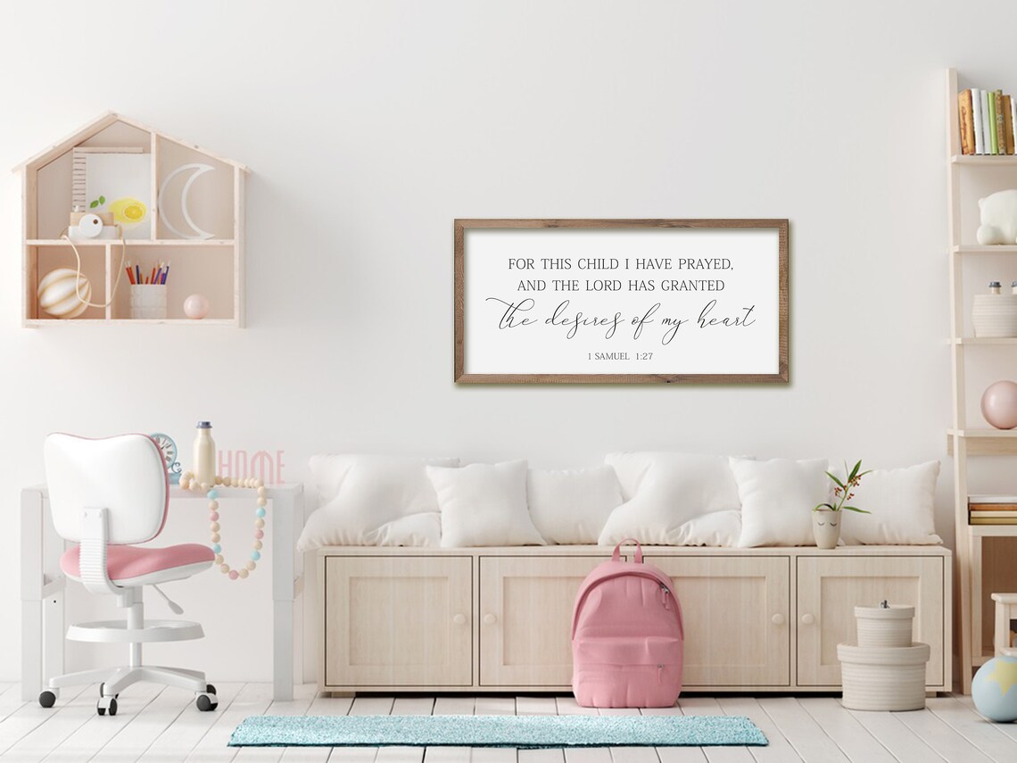 For This Child I Have Prayed Nursery Wall Art Print - Image 3