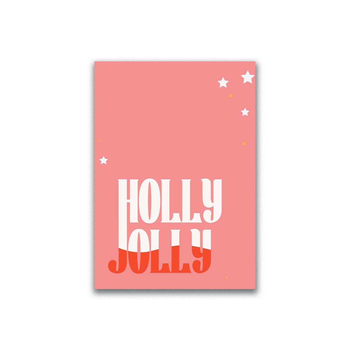 Holly Jolly Retro Bold Typography Pink Trendy Christmas Wall Art - Image 3