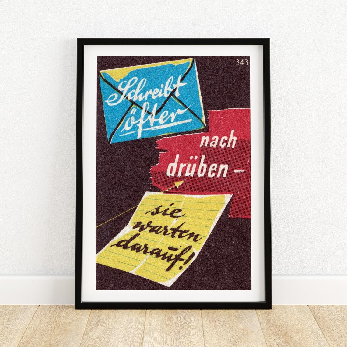 Vintage German Letter Poster - Retro Wall Art