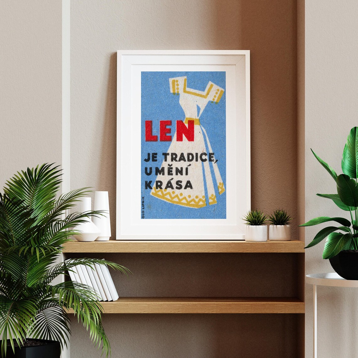 Len Je Tradice Umeni Krasa Vintage Czech Linen Dress Matchbox Art Poster - Image 2