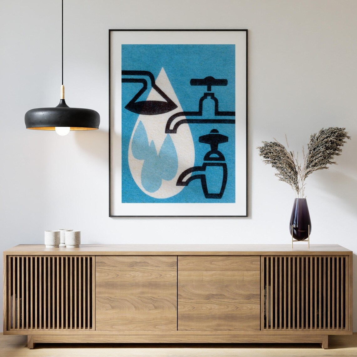 Water Taps Matchbox Vintage Bathroom Art Print - Image 4
