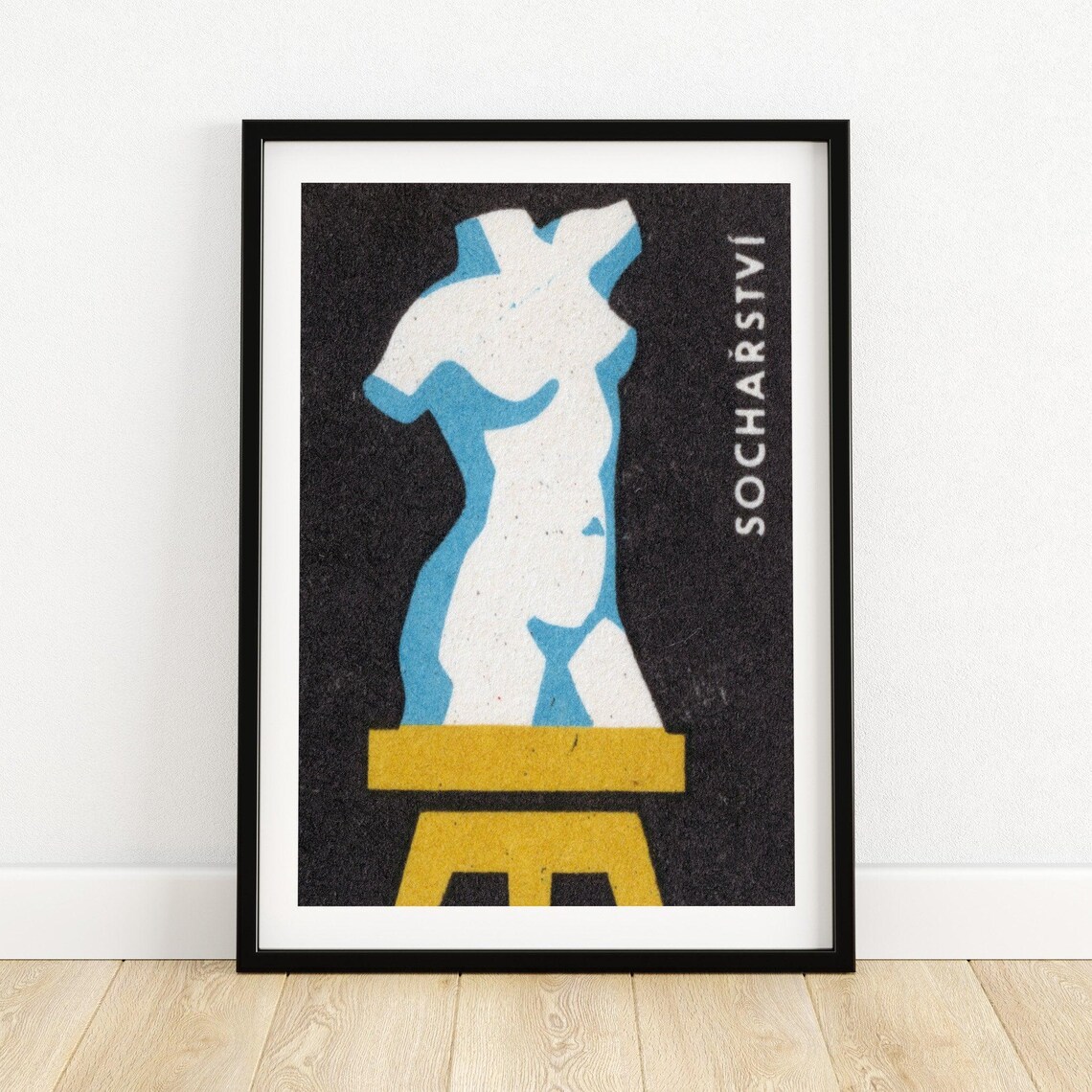 Socharstvi Classical Torso Sculpture Czech Vintage Label Art Print