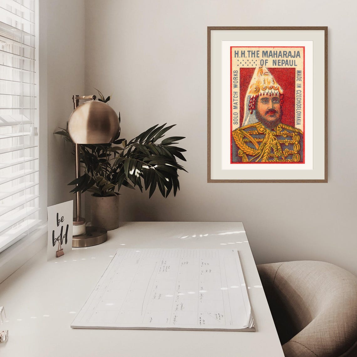 Maharaja of Nepaul Portrait Czech Solo Matchbox Label Art Poster - Image 2