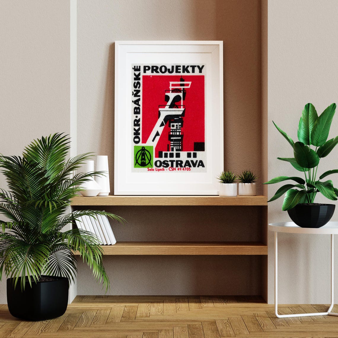 Ostrava Mining Headframe Czech Industrial Heritage Matchbox Poster - Image 2