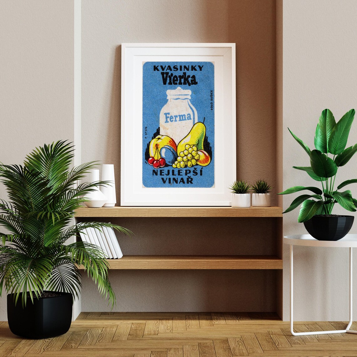 Milk Jug and Fruit Matchbox Vintage Czech Poster Print - Image 2