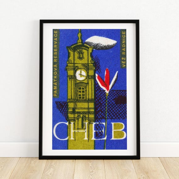 Clocktower Matchbox Print Aesthetic Wall Art Vintage Art Matchbox Wall Poster Vintage Poster Print