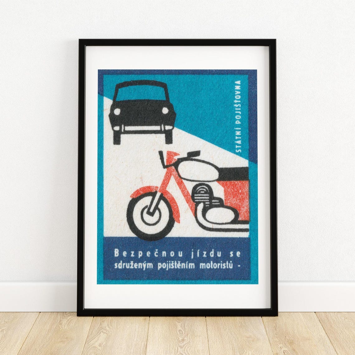 Safe Driving Motorist Insurance Czech Car Motorcycle Label Print