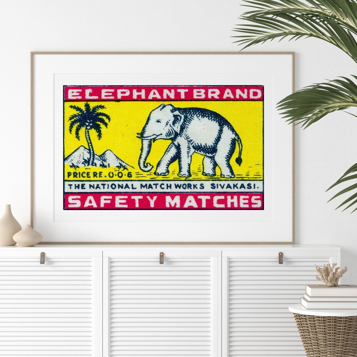 Elephant Brand Matchbox Vintage India Poster Print - Image 2