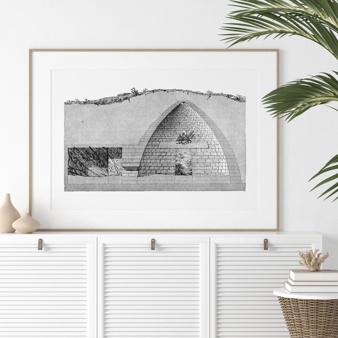 Ancient Beehive Stone Tomb Underground Engraving Architecture Poster - Image 2