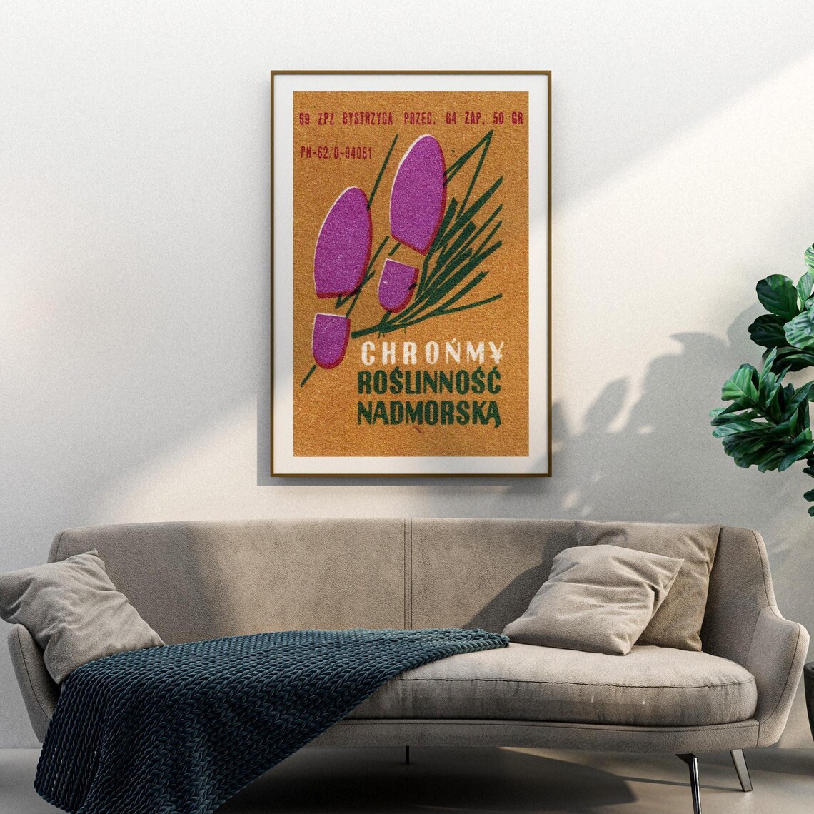 Protect Coastal Environment Polish Vintage Nature Matchbox Label Poster - Image 3