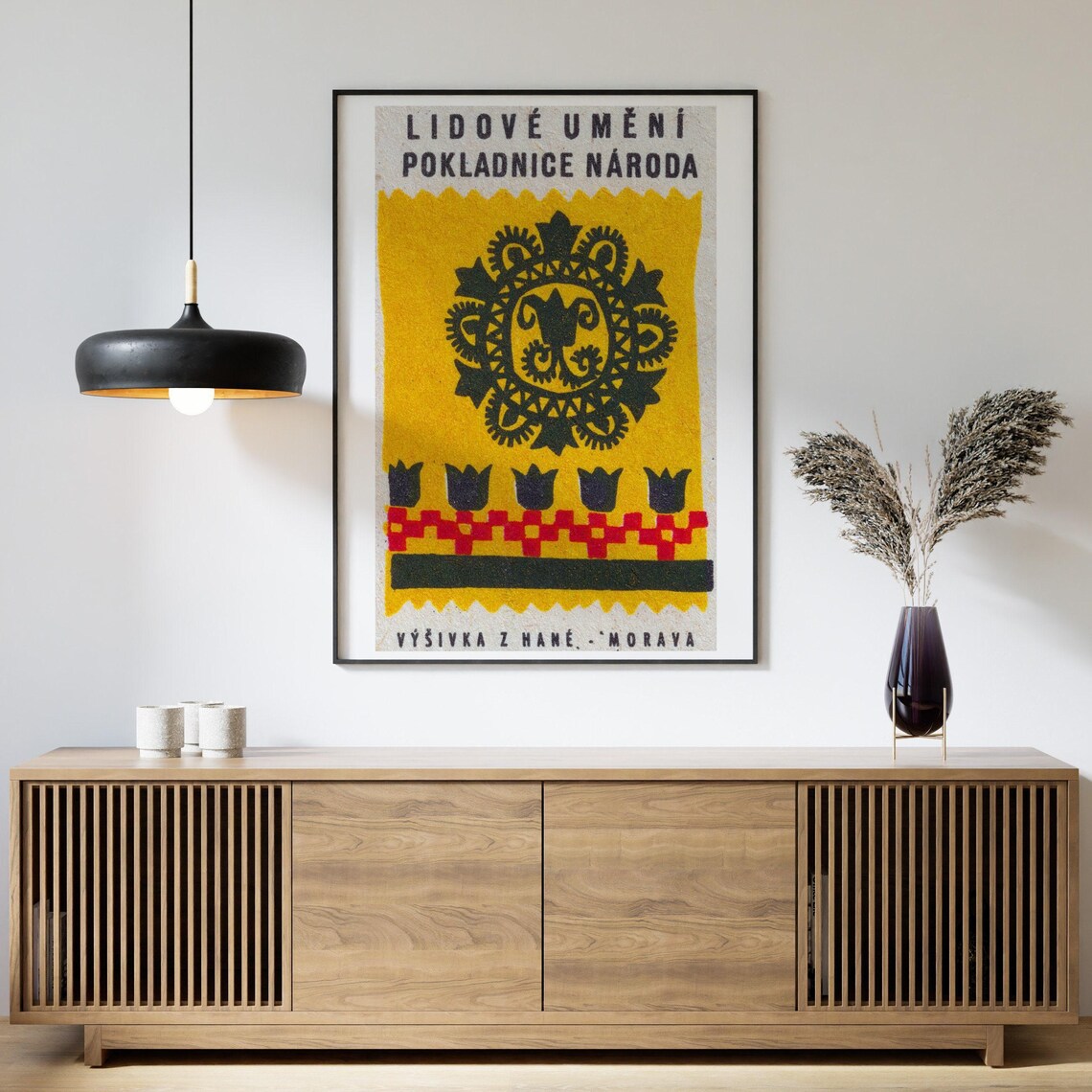 Moravian Folk Embroidery Hana Vintage Czech Matchbox Art Poster - Image 4