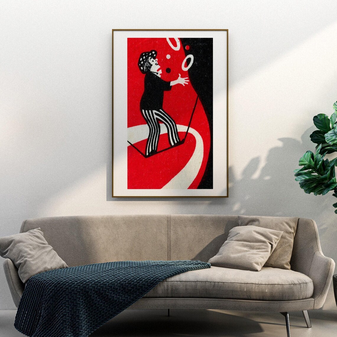 Tightrope Juggler Vintage Eastern Europe Travel Poster - Image 3