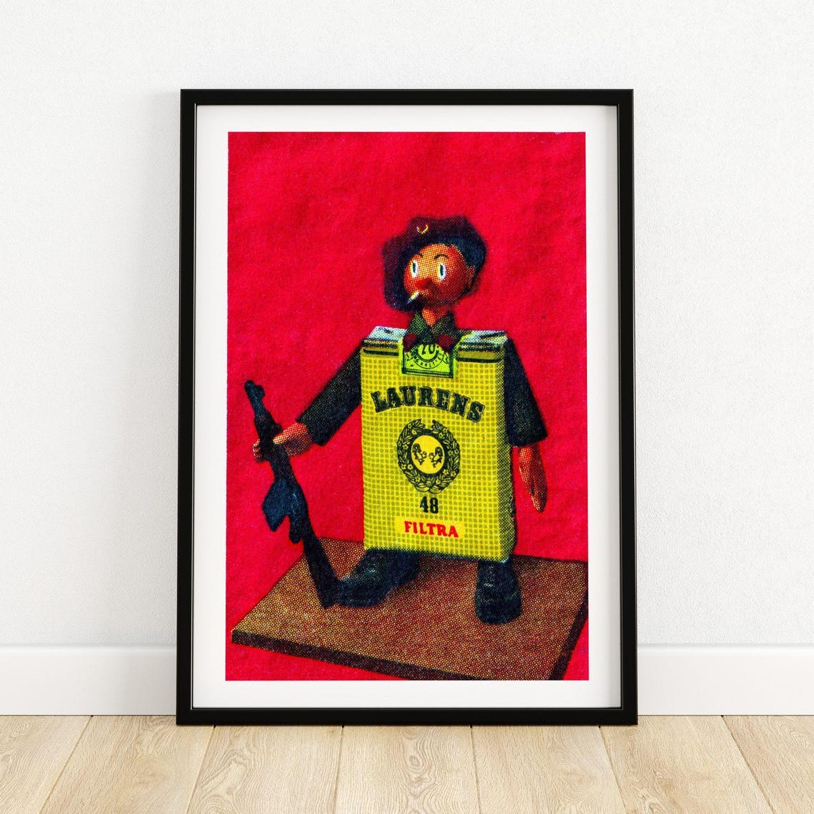 Laurens Cigarette Soldier Figurine Vintage Dutch Advertising Poster