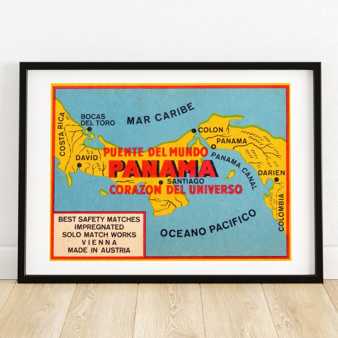 Panama Map Bridge of the World Austria Safety Matches Poster