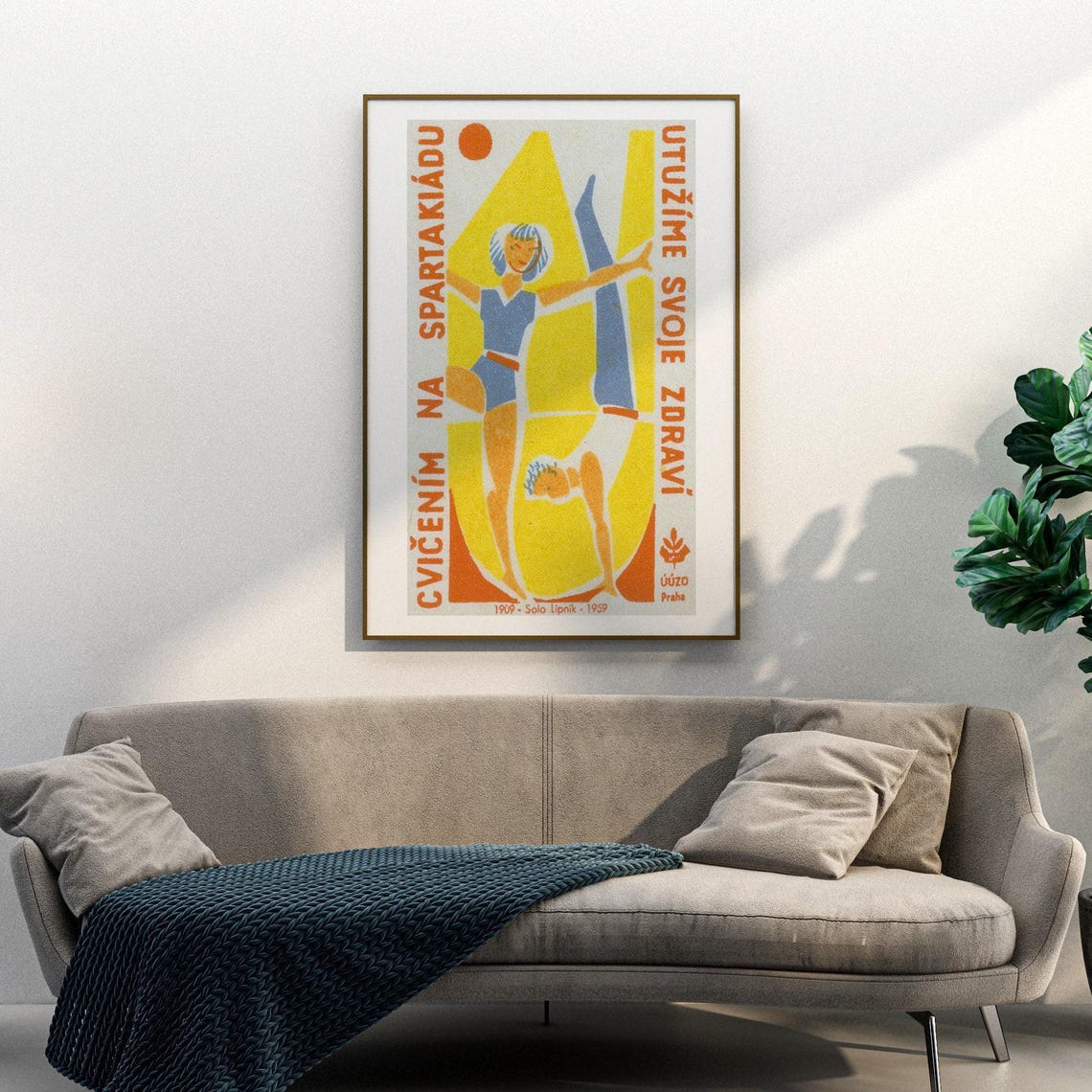 Spartakiad Balancing Gymnasts Czech 1959 Matchbox Sports Poster Art - Image 3